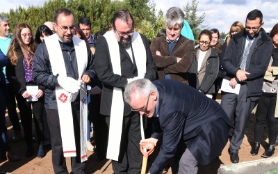 Bendición “primera piedra” capilla San José Colegio Salesiano Concepción